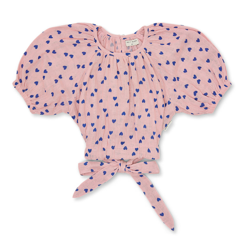 PETIT BLUSH Adele Blouse SS26-208 Candy Hearts AOP