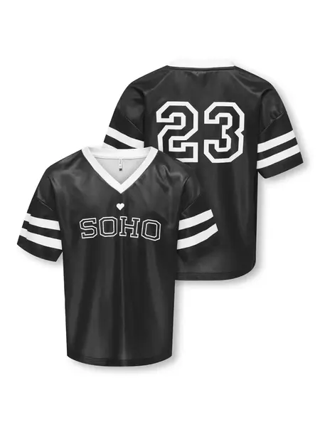 KIDS ONLY KOGLULU S/S V-NECK SPORTY TOP CS JRS 15354971 Black White SOHO/23