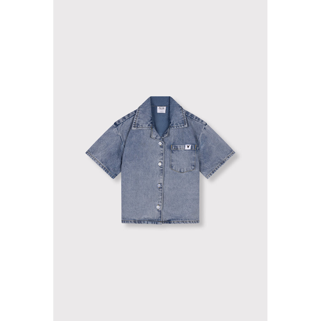ALIX mini short sleeve denim blouse 62603998459