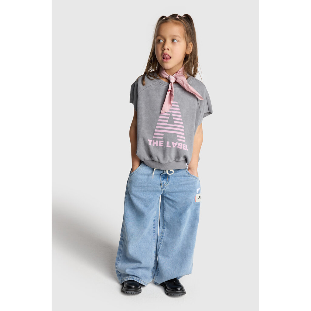 ALIX mini wide leg flowy denim pants 62603198457  light blue