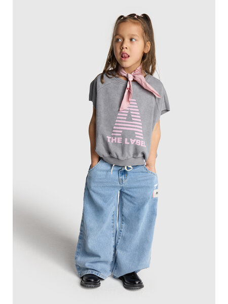 ALIX mini wide leg flowy denim pants 62603198457  light blue