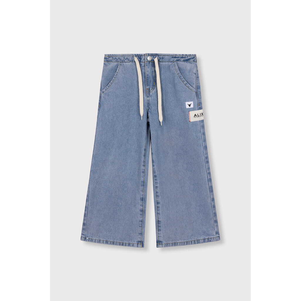 ALIX mini wide leg flowy denim pants 62603198457  light blue