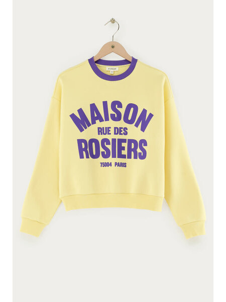 Gele sweater "Maison rue des rosiers" MJ15086