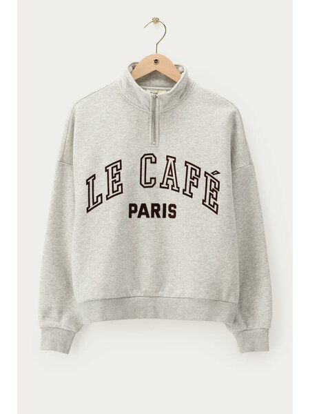Grijze sweater met rits "Le cafe paris" MJ15577