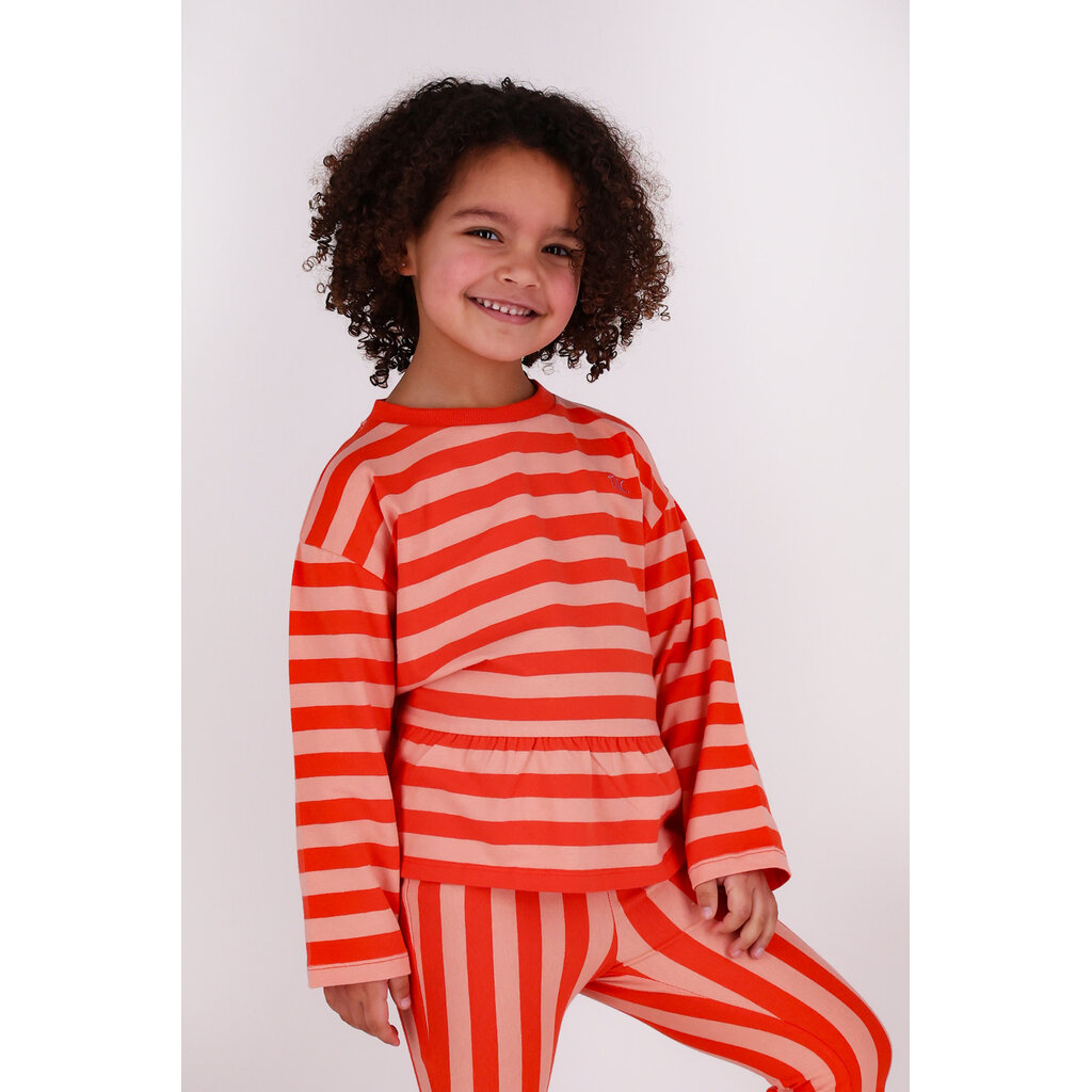 The New Chapter T-shirt Loua D602-5452-947 Red Pink Stripes