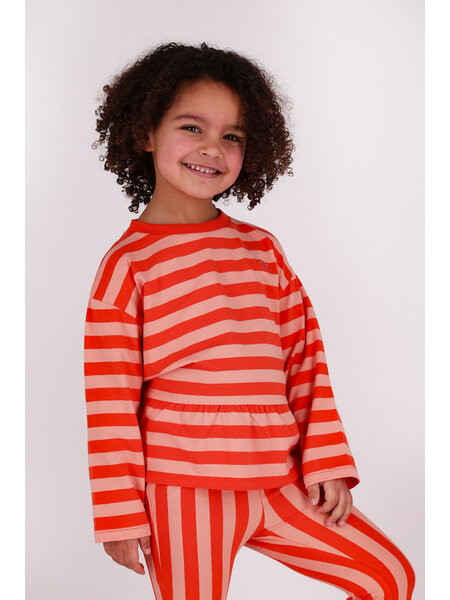 The New Chapter T-shirt Loua D602-5452-947 Red Pink Stripes