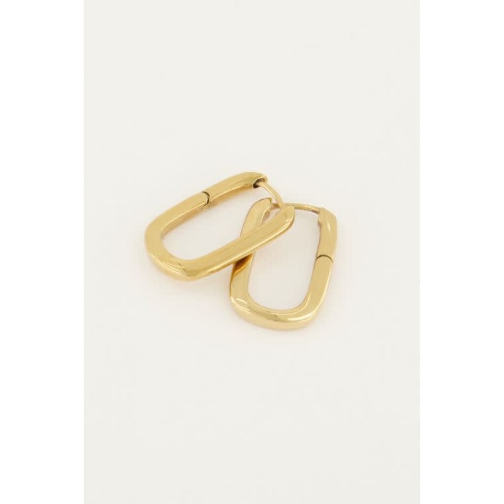 Oorbellen ovaal groot MJ04612 Goud