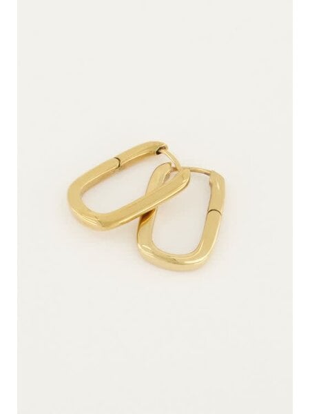 Oorbellen ovaal groot MJ04612 Goud