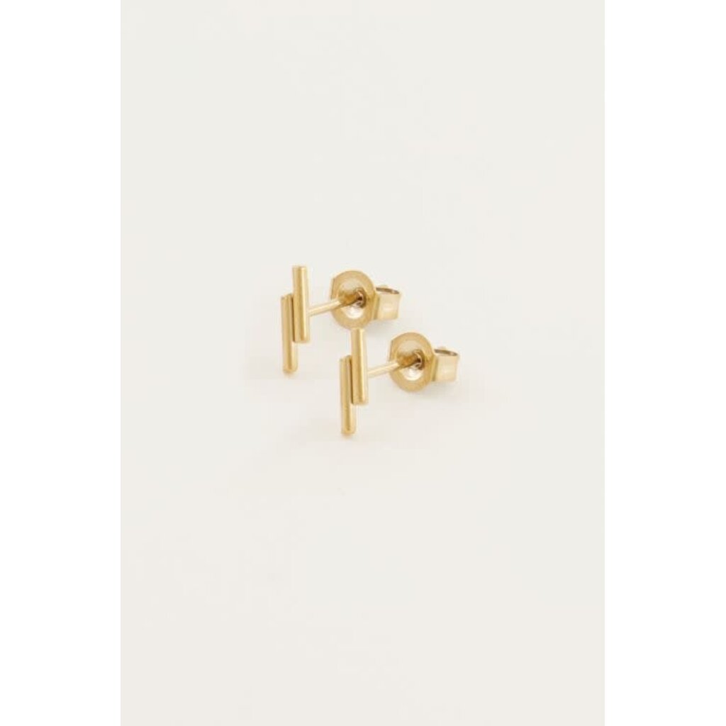 Studs twee staafjes MJ04760 Goud