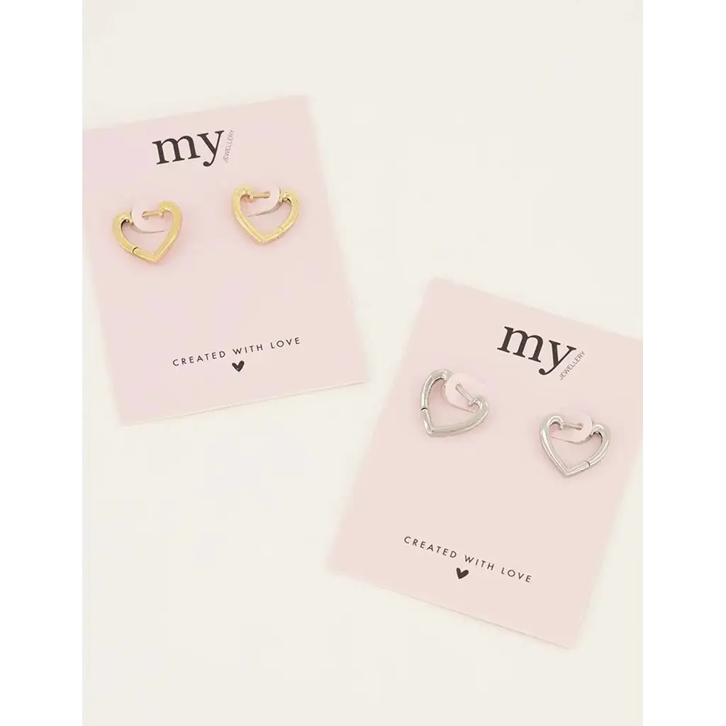 Oorbellens open heart MJ07082 Goud