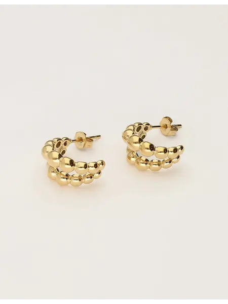 Earring dots double MJ11527 Gold