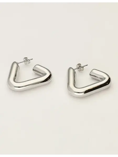 Oorbellen triangle MJ11523 Zilver