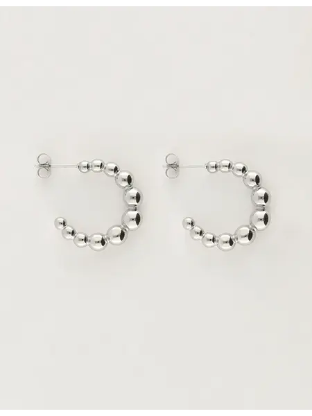 Earring hoop bubbles MJ11519 Silver