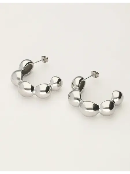 Earring hoops bubble big MJ11252 Silver
