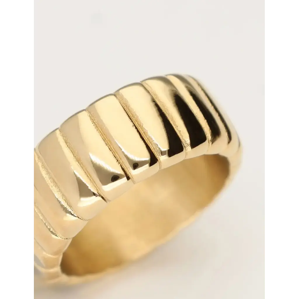 Ring stripe bubble MJ11535 Goud
