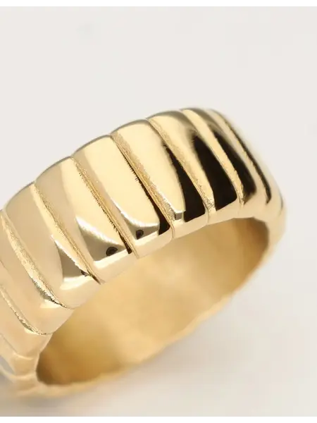 Ring stripe bubble MJ11535 Goud