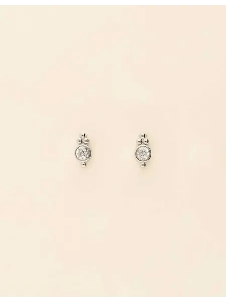 Ear studs stone MJ08521 Silver