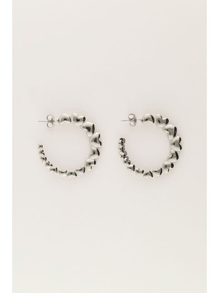 Earring hoop hearts MJ12804 Silver