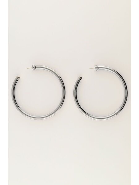 Oorbellen hoops basic maxi MJ12803 Zilver