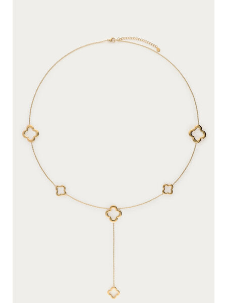Necklace long clovers MJ12550 Gold