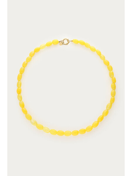 Ketting beads yellow MJ15820 Goud