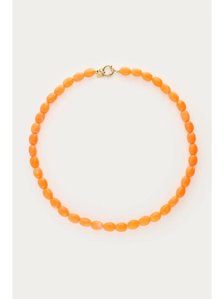 Necklace beads orange MJ15821 Gold