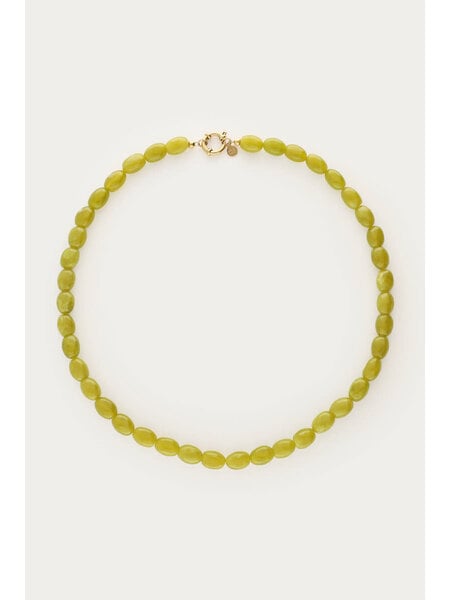 Necklace beads green  MJ15824 Gold