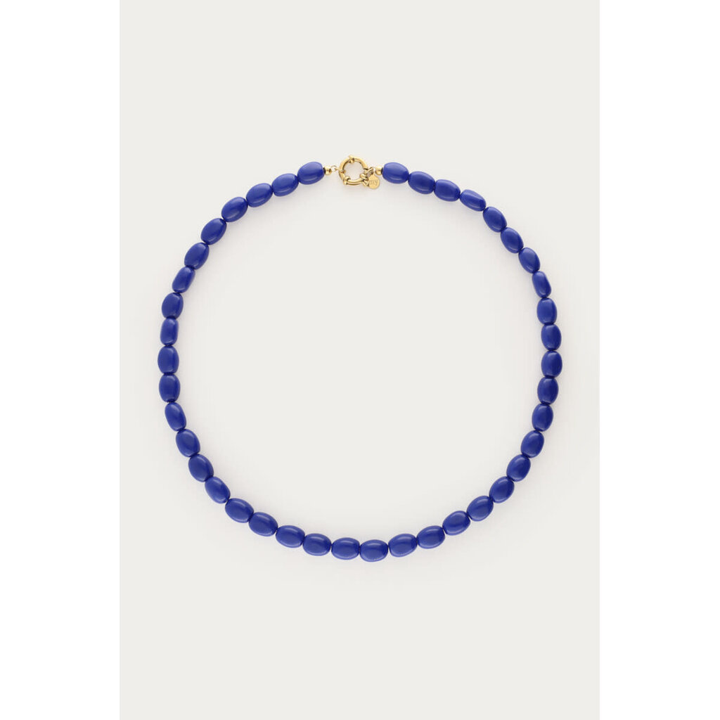 Ketting beads cobalt MJ15822 Goud
