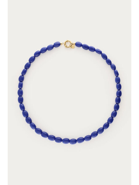 Necklace beads cobalt MJ15822 Gold