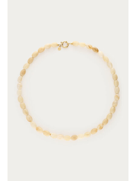 Necklace beads beige MJ15815 Gold