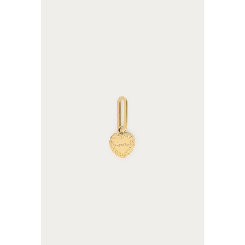 Charm valentine heart together MJ15325 Goud