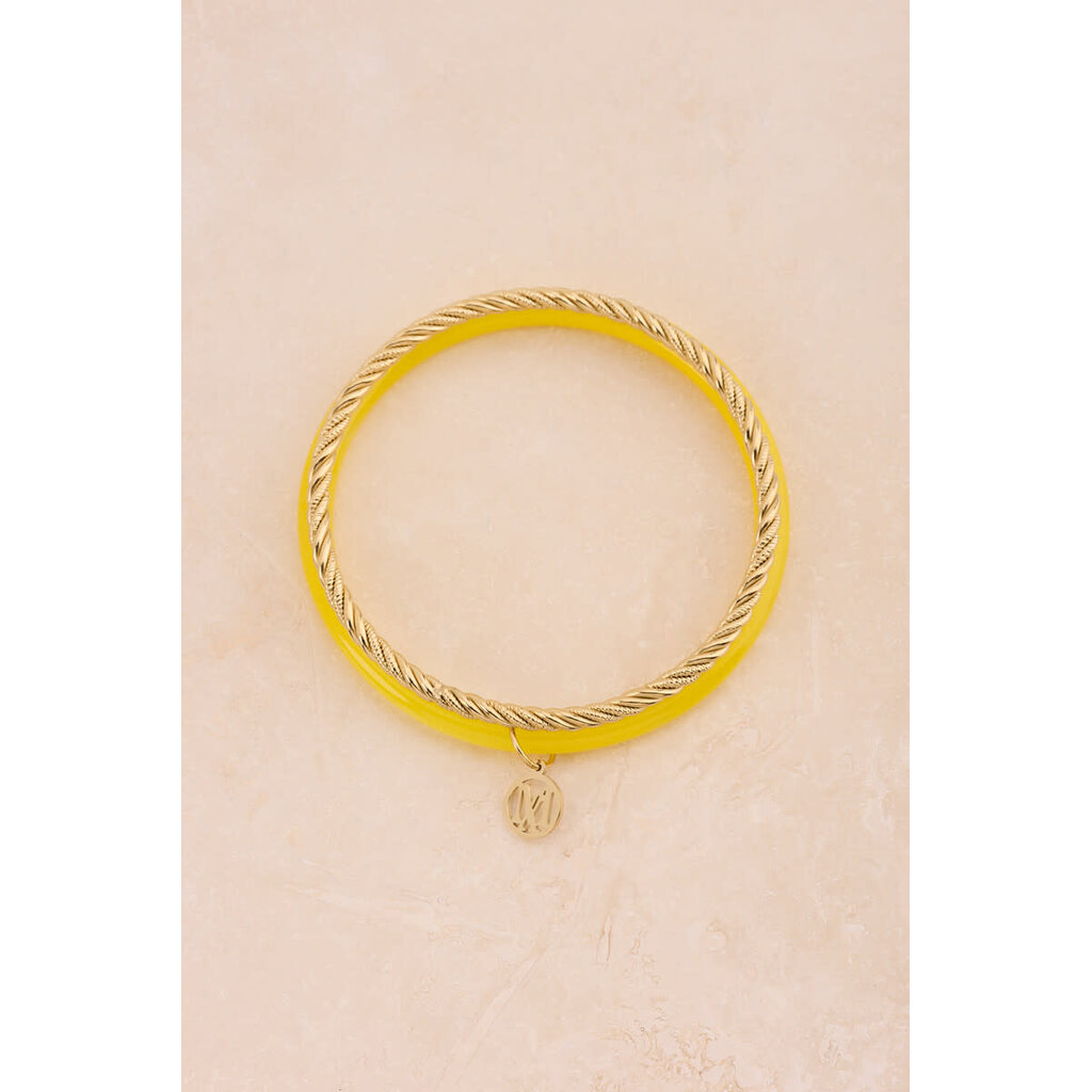 Bangle set thin yellow MJ15843 Goud