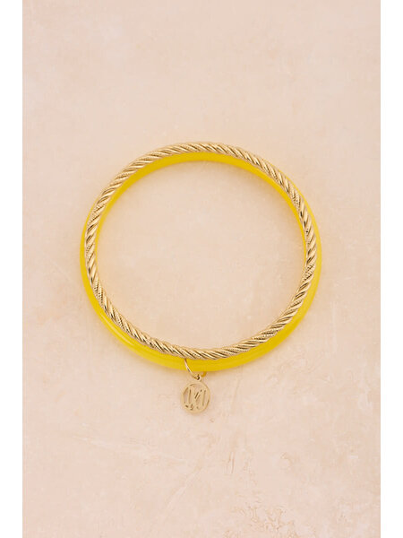 Bangle set thin yellow MJ15843 Goud