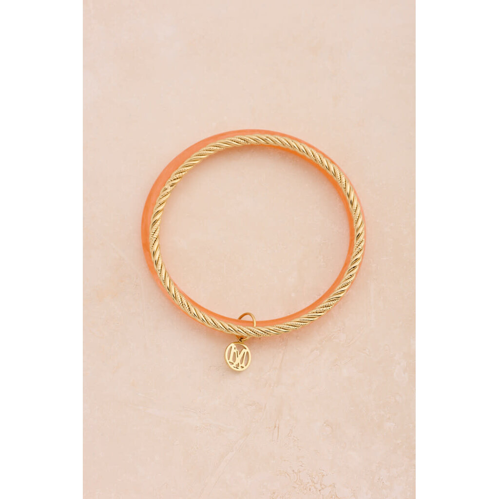 Bangle set thin orange MJ15844 Goud