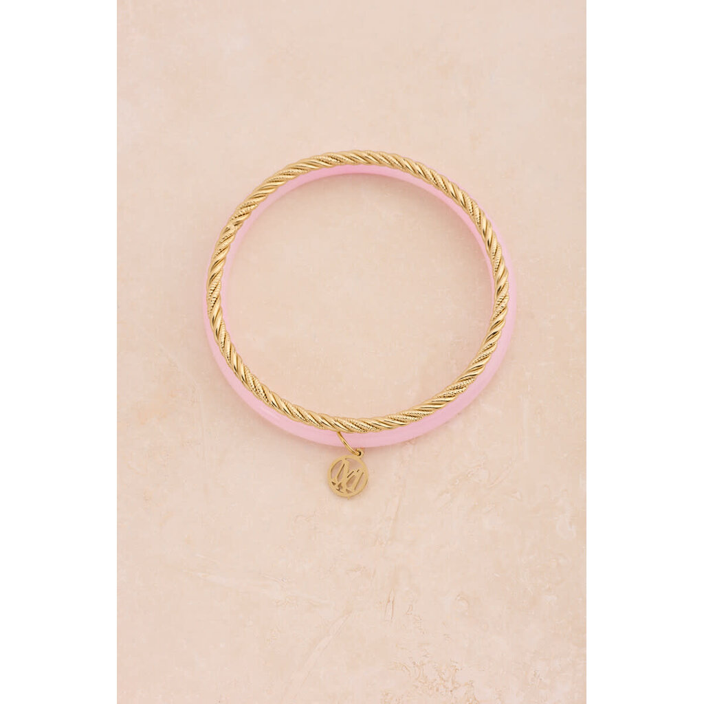 Bangle set thin pink MJ15840 Gold