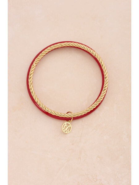Bangle set thin red MJ15841 Goud