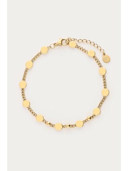 Bracelet chain coins & dots MJ14142 Gold