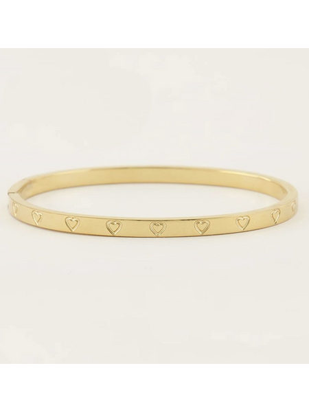 Bangle engraved hearts MJ07347 Goud