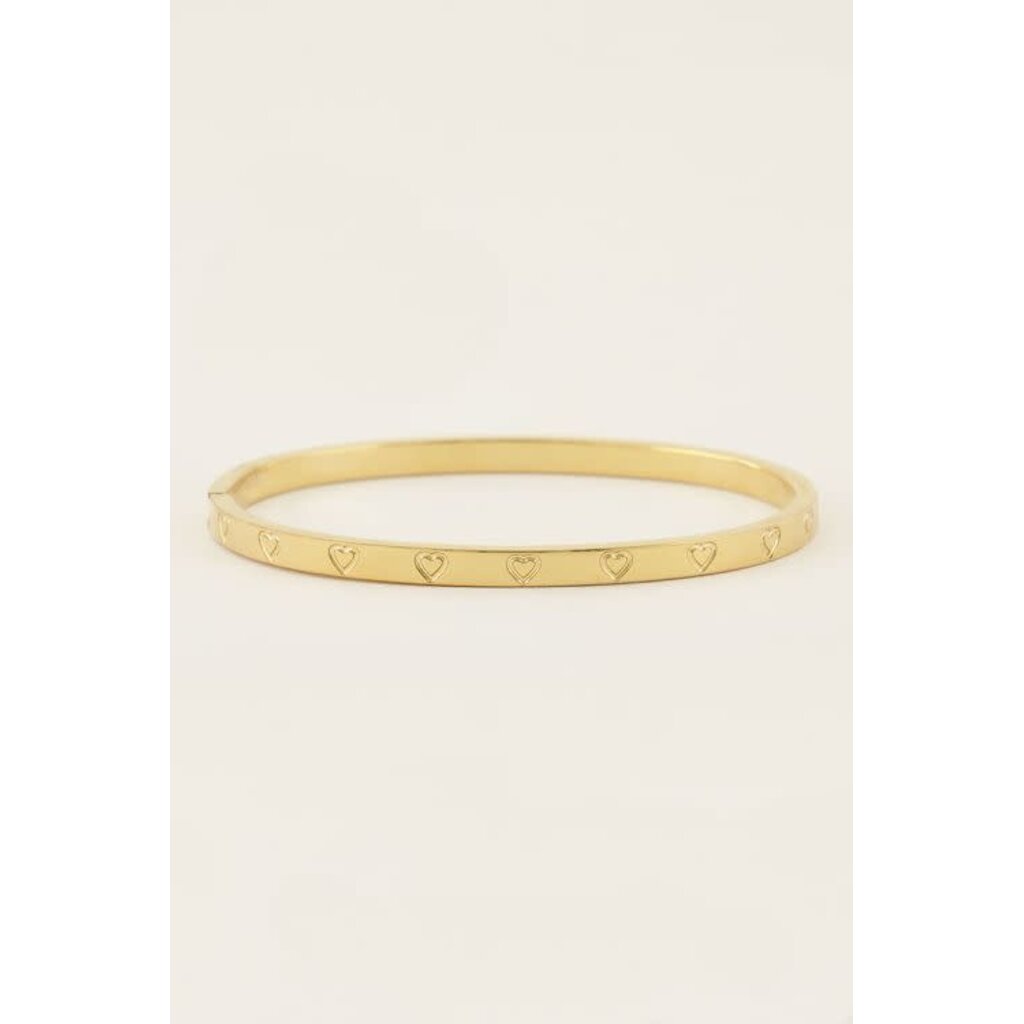 Bangle engraved hearts MJ07347 Goud