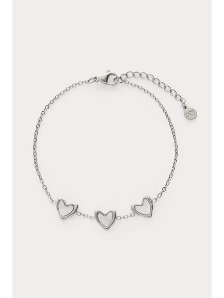 Bracelet pearl hearts MJ14893 Silver
