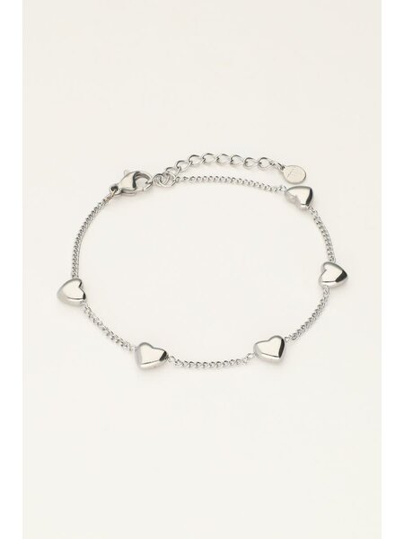 Bracelet 5 hearts MJ10143 Silver