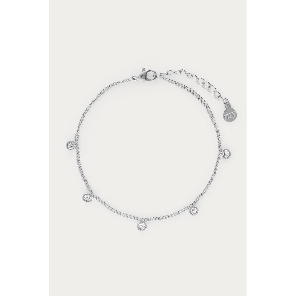 Armbandje vijfstrass steentjes MJ04797 Zilver