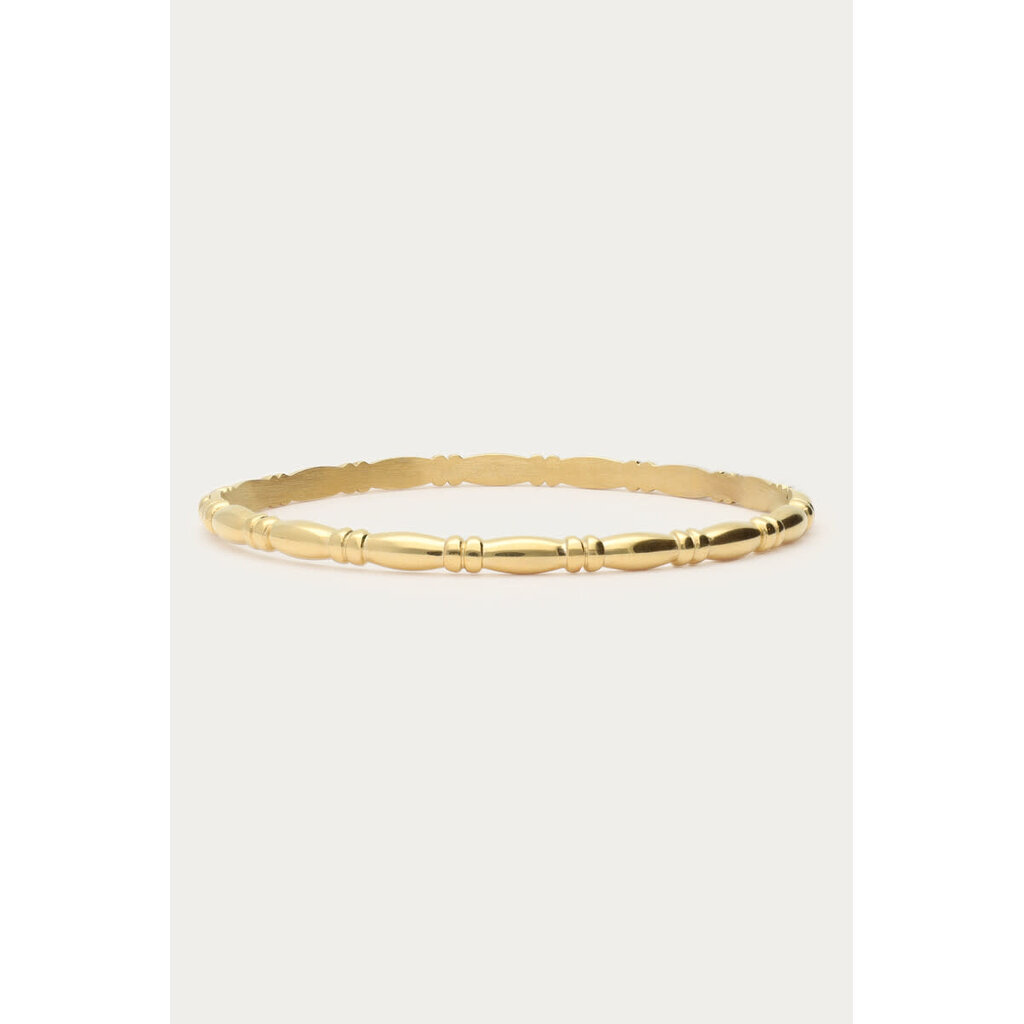 Bangle oval bamboo MJ14683 Goud