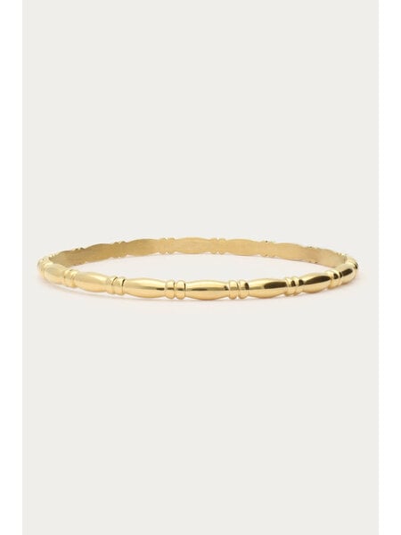 Bangle oval bamboo MJ14683 Gold