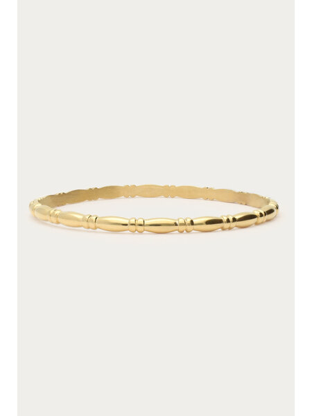 Bangle oval bamboo MJ14683 Goud