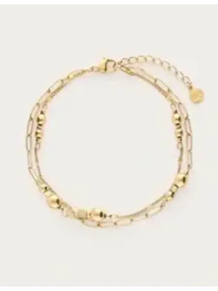 Bracelet double chain dots MJ14680 Gold