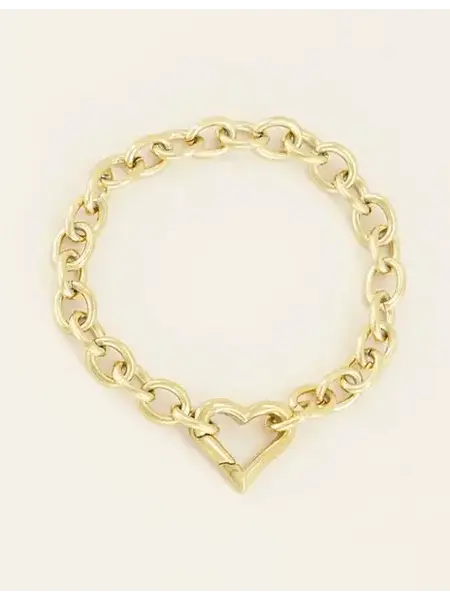 Schakelarmband met hartjes sluiting MJ04069 Gold