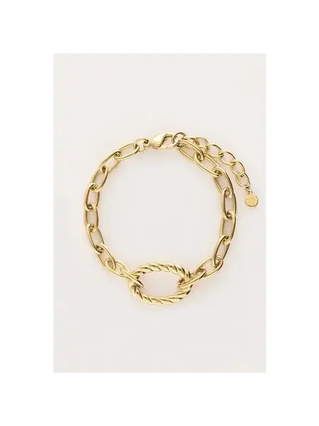 Bracelet chain hammered oval MJ12635 Gold