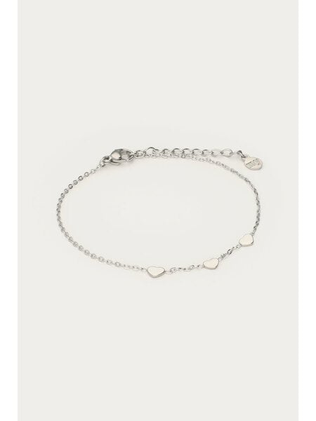 Bracelet with three hearts graduation MJ01902 Silver
