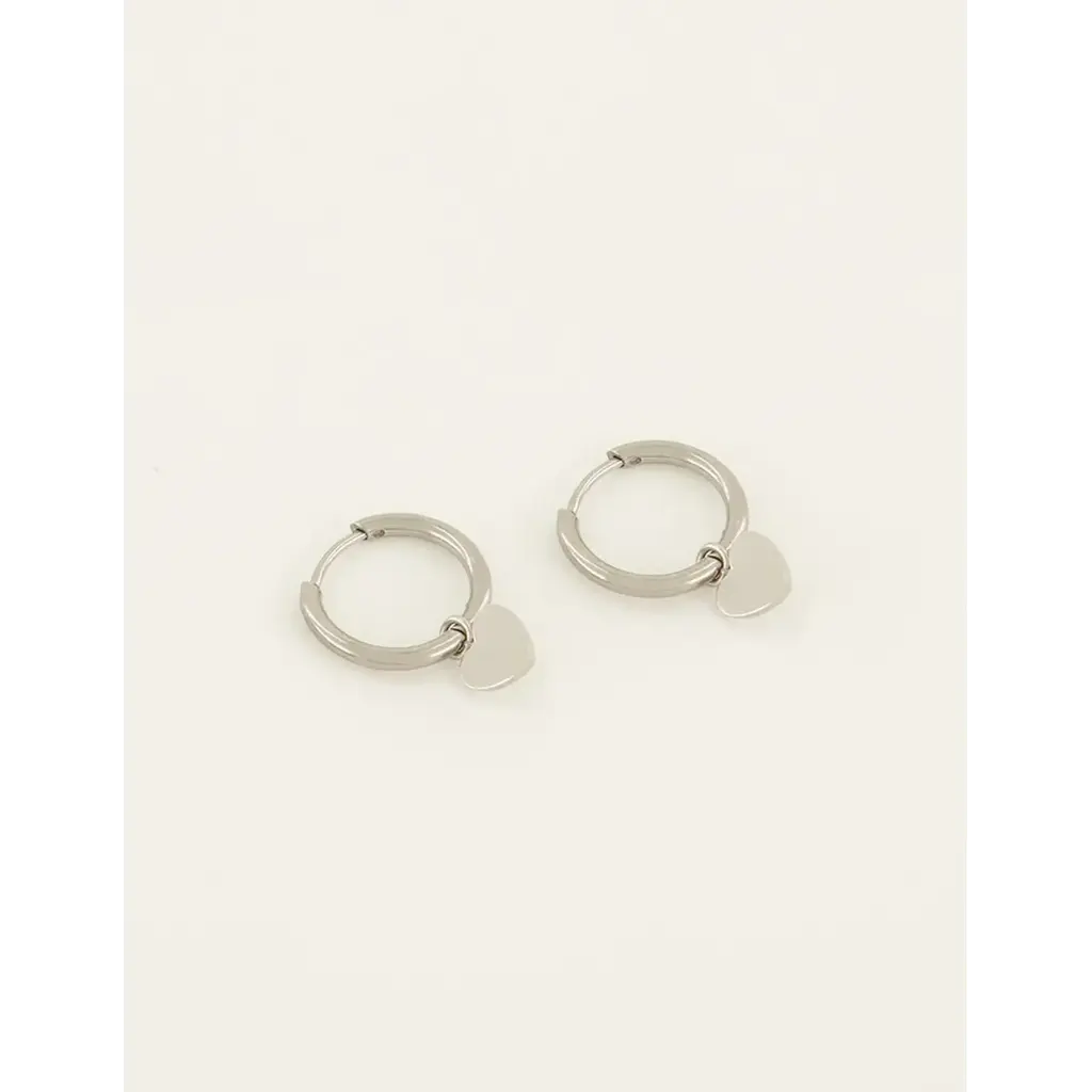Oorbellen with heart MJ07889 Zilver